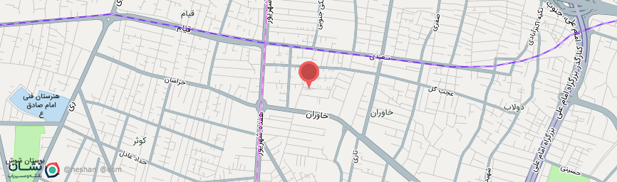 آدرس مهمانپذیر صدریه تهران روی نقشه