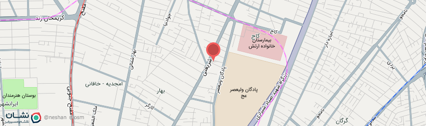 آدرس هتل ساسان تهران روی نقشه