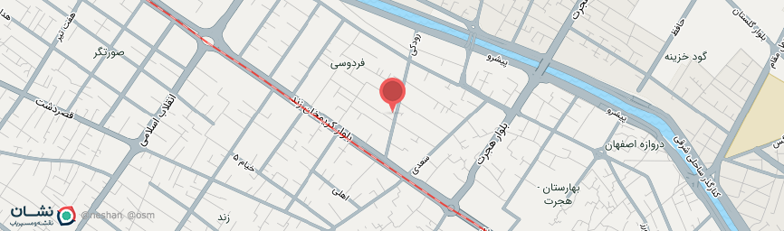 آدرس هتل آپارتمان هدیش شیراز روی نقشه