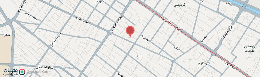 آدرس مهمانپذیر نصر شیراز روی نقشه