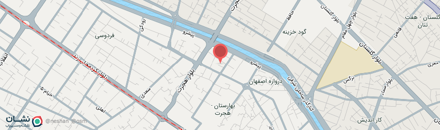 آدرس هتل یورد شیراز روی نقشه