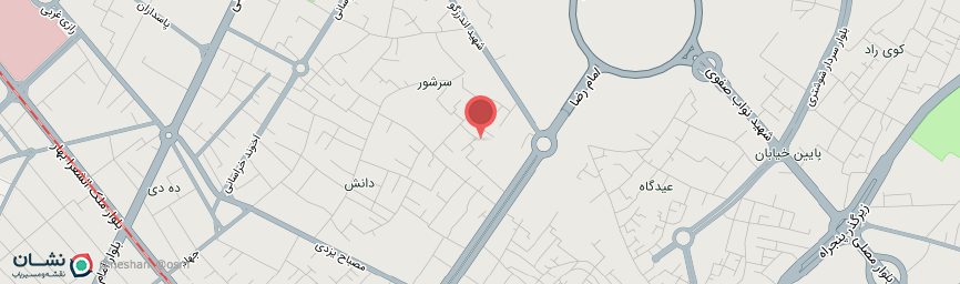 آدرس مهمانپذیر شهدا کازرانی مشهد روی نقشه