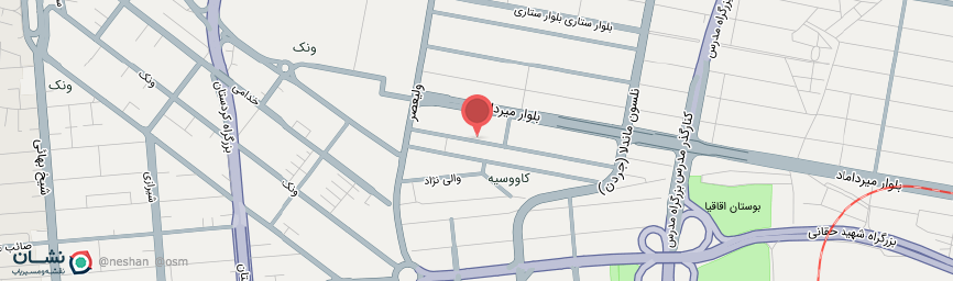 آدرس مهمانپذیر آنامیس تهران روی نقشه