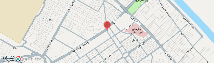 آدرس مهمانپذیر طهران آبادان روی نقشه