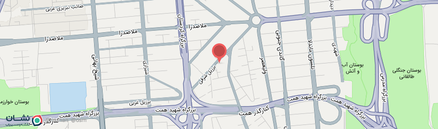 آدرس هتل آپارتمان ونک تهران روی نقشه