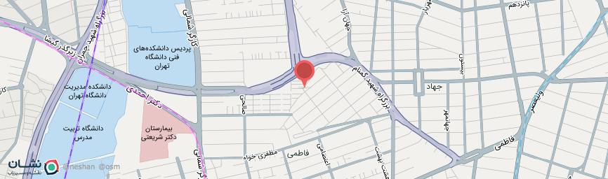 آدرس هتل آپارتمان پرنیان تهران روی نقشه