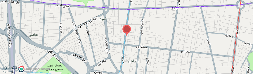 آدرس مهمانپذیر شاهد تهران روی نقشه