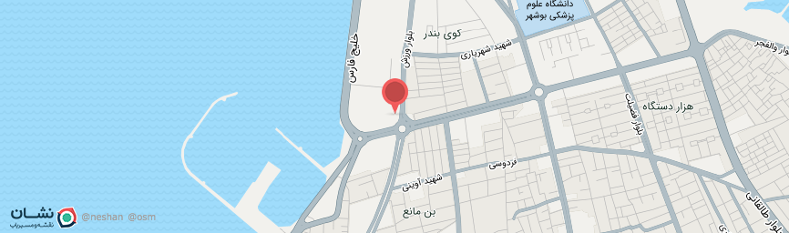 آدرس هتل جهانگردی دلوار بوشهر روی نقشه