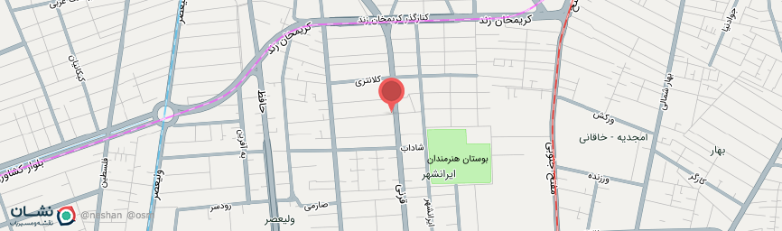 آدرس مهمانپذیر سپند تهران روی نقشه