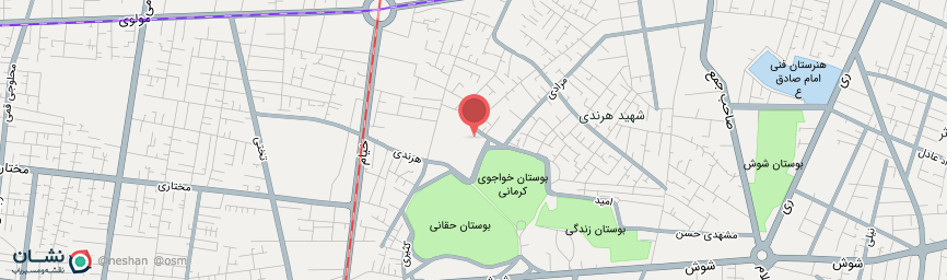 آدرس هتل هرندی تهران روی نقشه