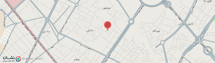 آدرس مهمانپذیر علمدار مشهد روی نقشه