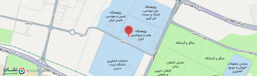 آدرس هتل پژوهش تهران روی نقشه
