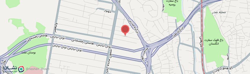 آدرس هتل آپارتمان بانی تهران روی نقشه