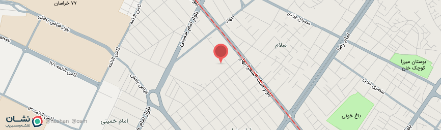 آدرس هتل ستاره شرق مشهد روی نقشه