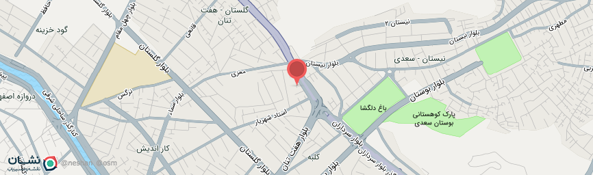 آدرس هتل سرو آزاد شیراز روی نقشه