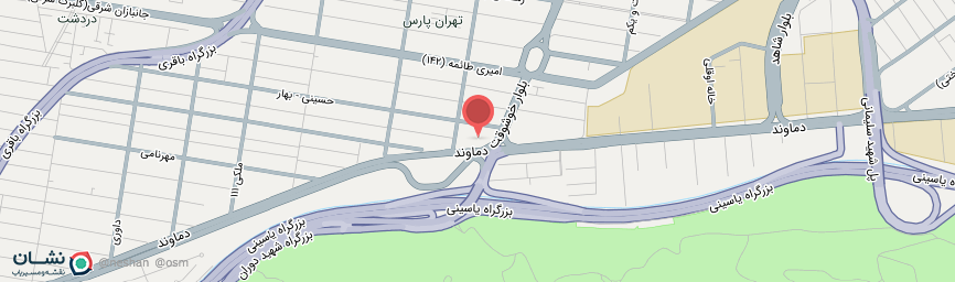 آدرس هتل شهر تهران روی نقشه