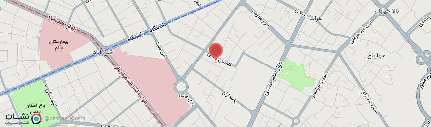 آدرس هتل دانشور مشهد روی نقشه
