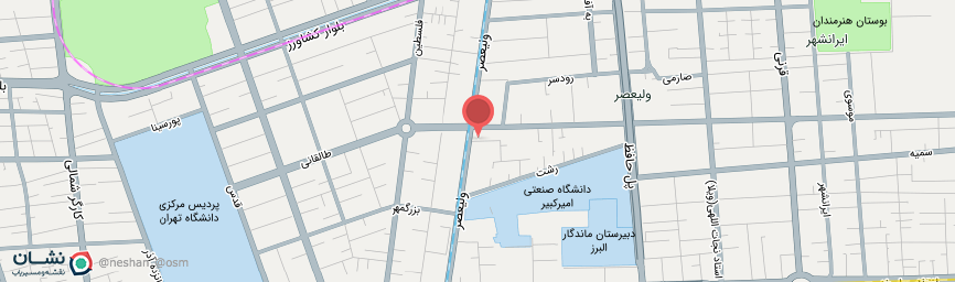 آدرس هتل جهان تهران روی نقشه