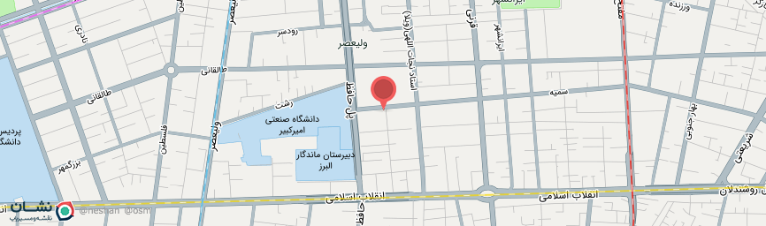 آدرس هتل نور حیات تهران روی نقشه