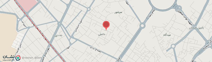 آدرس خانه مسافر شرقی مشهد روی نقشه