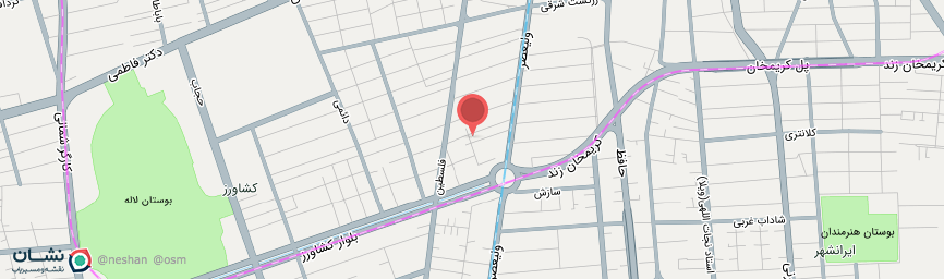 آدرس هتل آریا تهران روی نقشه