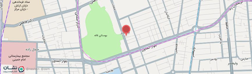 آدرس هتل حجاب تهران روی نقشه