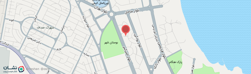 آدرس هتل ایران کیش روی نقشه