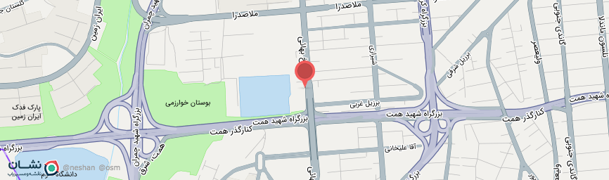 آدرس هتل آپارتمان تاج محل تهران روی نقشه