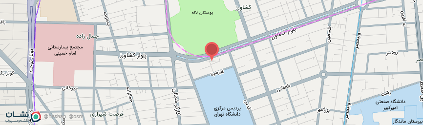 آدرس هتل بولوار تهران روی نقشه