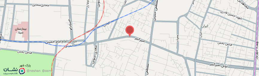 آدرس مهمانپذیر آرین تهران روی نقشه