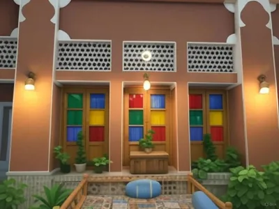 محوطه هتل سنتی جاده ابریشم یزد